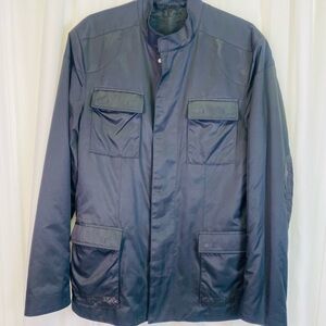 Elie Tahari Men’s Black Utility Jacket Field Coat Lightweight Multi Pocket